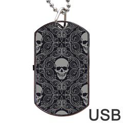 Dark Horror Skulls Pattern Dog Tag Usb Flash (one Side) by BangZart