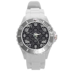 Dark Horror Skulls Pattern Round Plastic Sport Watch (l)