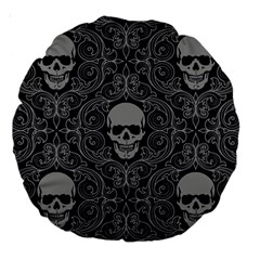 Dark Horror Skulls Pattern Large 18  Premium Round Cushions by BangZart