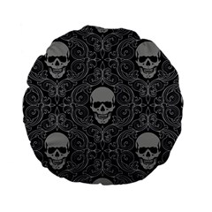 Dark Horror Skulls Pattern Standard 15  Premium Flano Round Cushions by BangZart