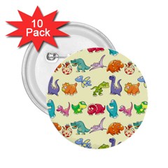 Group Of Funny Dinosaurs Graphic 2 25  Buttons (10 Pack) 