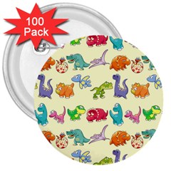 Group Of Funny Dinosaurs Graphic 3  Buttons (100 Pack) 