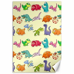 Group Of Funny Dinosaurs Graphic Canvas 12  X 18  