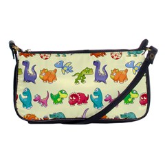 Group Of Funny Dinosaurs Graphic Shoulder Clutch Bags by BangZart