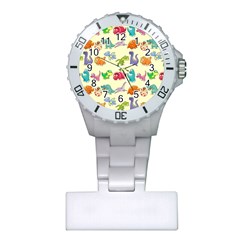 Group Of Funny Dinosaurs Graphic Plastic Nurses Watch by BangZart