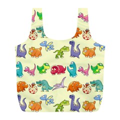 Group Of Funny Dinosaurs Graphic Full Print Recycle Bags (l)  by BangZart