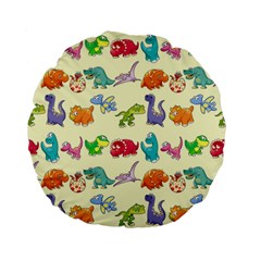 Group Of Funny Dinosaurs Graphic Standard 15  Premium Flano Round Cushions by BangZart