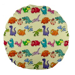 Group Of Funny Dinosaurs Graphic Large 18  Premium Flano Round Cushions by BangZart