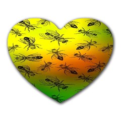 Insect Pattern Heart Mousepads by BangZart