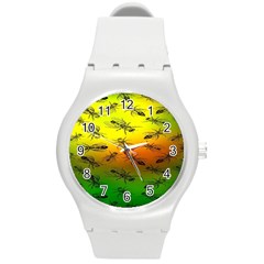 Insect Pattern Round Plastic Sport Watch (m) by BangZart