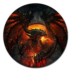 Dragon Legend Art Fire Digital Fantasy Magnet 5  (round) by BangZart