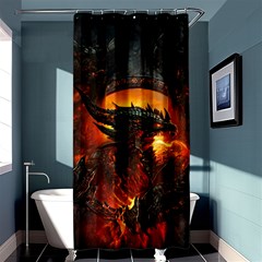 Dragon Legend Art Fire Digital Fantasy Shower Curtain 36  X 72  (stall)  by BangZart