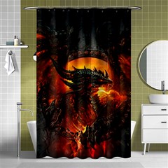 Dragon Legend Art Fire Digital Fantasy Shower Curtain 48  X 72  (small) 