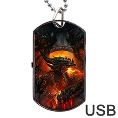 Dragon Legend Art Fire Digital Fantasy Dog Tag Usb Flash (two Sides) by BangZart