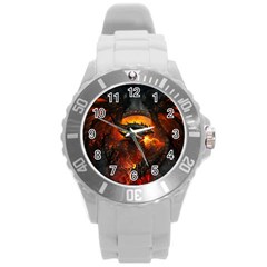 Dragon Legend Art Fire Digital Fantasy Round Plastic Sport Watch (l) by BangZart