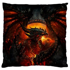 Dragon Legend Art Fire Digital Fantasy Large Cushion Case (two Sides) by BangZart