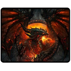 Dragon Legend Art Fire Digital Fantasy Double Sided Fleece Blanket (medium)  by BangZart