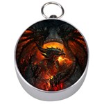 Dragon Legend Art Fire Digital Fantasy Silver Compasses Front