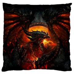 Dragon Legend Art Fire Digital Fantasy Standard Flano Cushion Case (two Sides) by BangZart