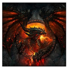 Dragon Legend Art Fire Digital Fantasy Large Satin Scarf (square) by BangZart