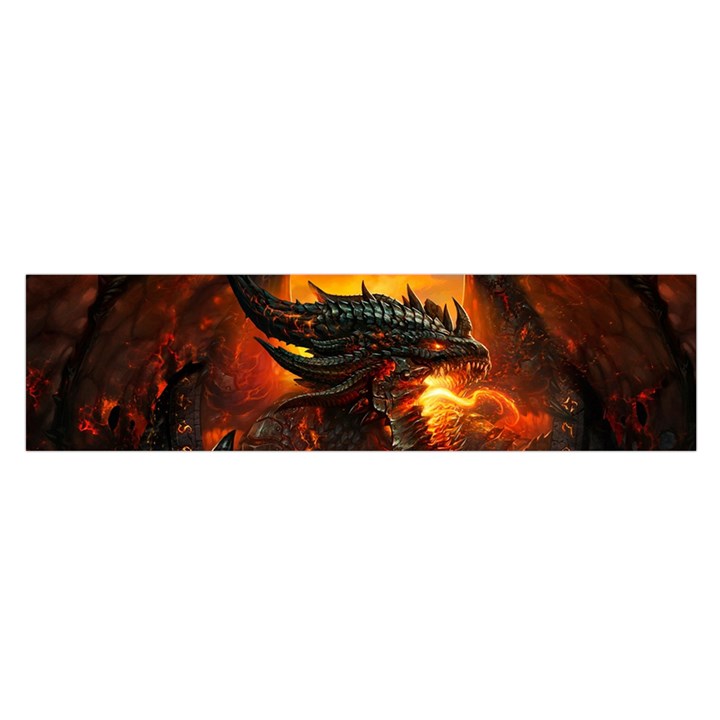 Dragon Legend Art Fire Digital Fantasy Satin Scarf (Oblong)