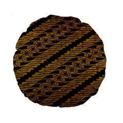 Traditional Art Indonesian Batik Standard 15  Premium Round Cushions by BangZart