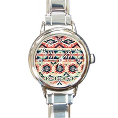 Aztec Pattern Round Italian Charm Watch by BangZart