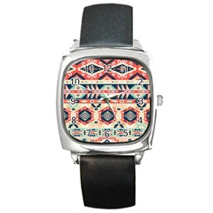 Aztec Pattern Square Metal Watch by BangZart