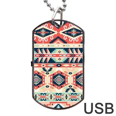 Aztec Pattern Dog Tag Usb Flash (two Sides) by BangZart