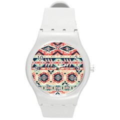 Aztec Pattern Round Plastic Sport Watch (m) by BangZart