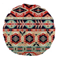 Aztec Pattern Large 18  Premium Flano Round Cushions by BangZart