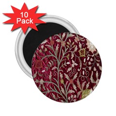 Crewel Fabric Tree Of Life Maroon 2 25  Magnets (10 Pack)  by BangZart