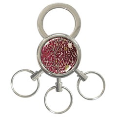 Crewel Fabric Tree Of Life Maroon 3-ring Key Chains by BangZart