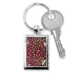 Crewel Fabric Tree Of Life Maroon Key Chains (rectangle)  by BangZart