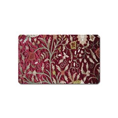 Crewel Fabric Tree Of Life Maroon Magnet (name Card) by BangZart