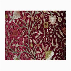 Crewel Fabric Tree Of Life Maroon Small Glasses Cloth (2-side) by BangZart