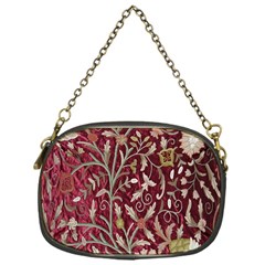 Crewel Fabric Tree Of Life Maroon Chain Purses (one Side) 