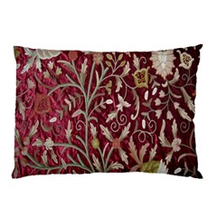 Crewel Fabric Tree Of Life Maroon Pillow Case