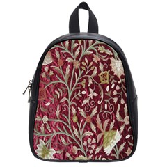 Crewel Fabric Tree Of Life Maroon School Bags (small)  by BangZart