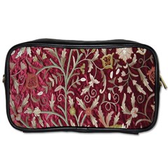 Crewel Fabric Tree Of Life Maroon Toiletries Bags