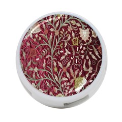 Crewel Fabric Tree Of Life Maroon 4-port Usb Hub (two Sides)  by BangZart