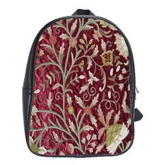 Crewel Fabric Tree Of Life Maroon School Bags (xl)  by BangZart