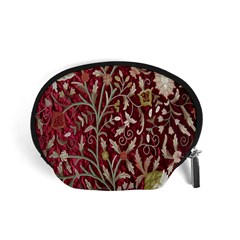 Crewel Fabric Tree Of Life Maroon Accessory Pouches (small)  by BangZart