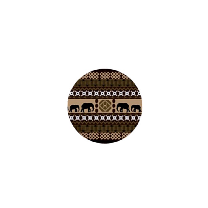 Elephant African Vector Pattern 1  Mini Buttons