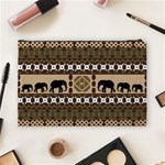 Elephant African Vector Pattern Cosmetic Bag (Large)  Back