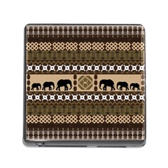 Elephant African Vector Pattern Memory Card Reader (square) by BangZart