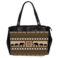 Elephant African Vector Pattern Office Handbags (2 Sides)  by BangZart