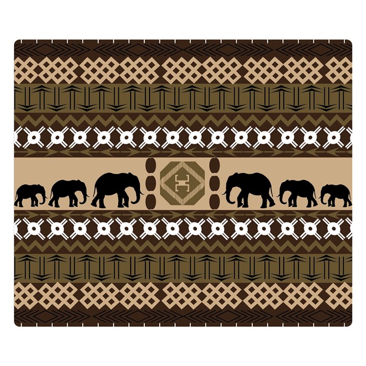 Elephant African Vector Pattern Double Sided Flano Blanket (Small) 