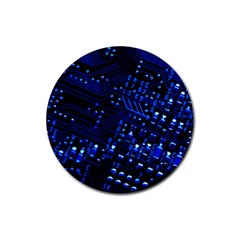 Blue Circuit Technology Image Rubber Coaster (round)  by BangZart