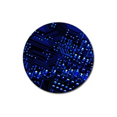 Blue Circuit Technology Image Magnet 3  (round) by BangZart